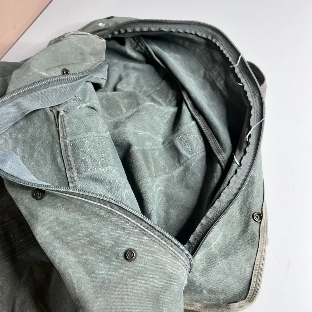 Vintage Military Style Canvas Aviator Kit Bag Duffel Olive Drab Green Large